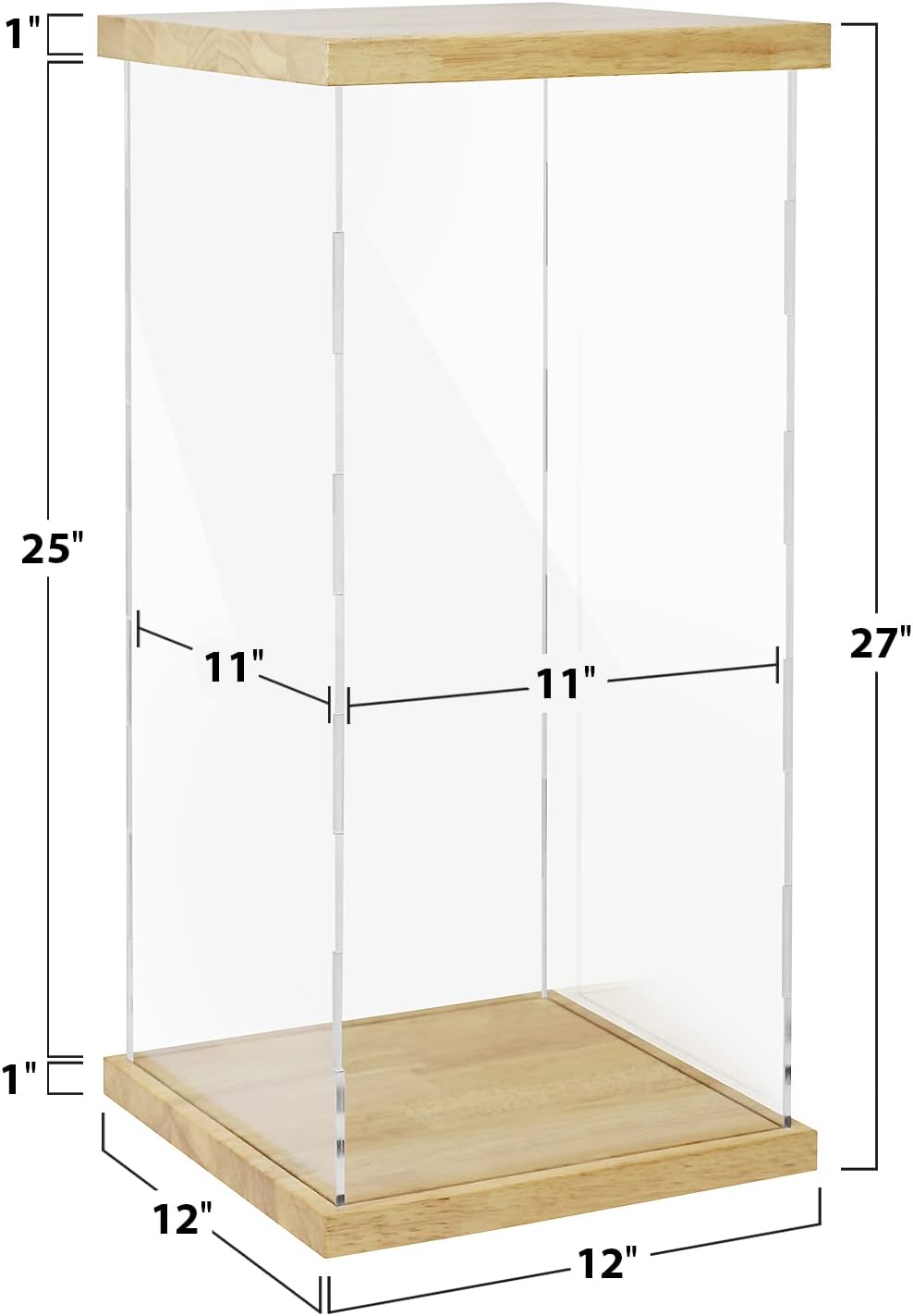 Wooden Base Acrylic Dustproof Display Case
