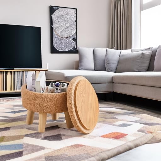 Wimarsbon Teddy Velvet Legged Round Ottoman