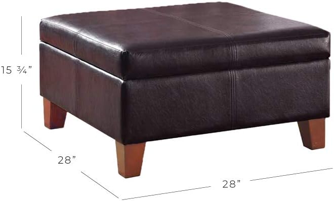HomePop 28" Square Faux Leather Ottoman