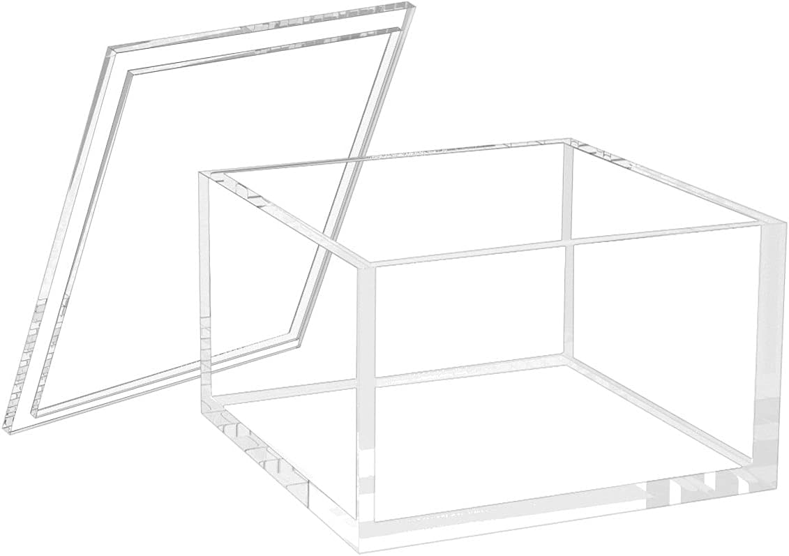 4 Inch Stackable Clear Acrylic Cube Storage Box