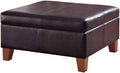 HomePop 28" Square Faux Leather Ottoman