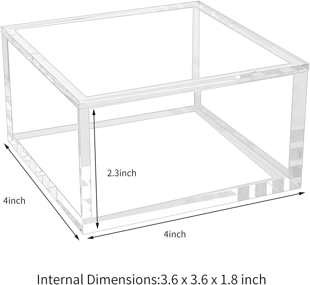 4 Inch Stackable Clear Acrylic Cube Storage Box