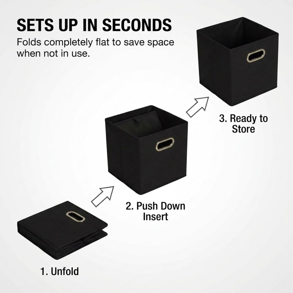 6 Pack Foldable Fabric Bins