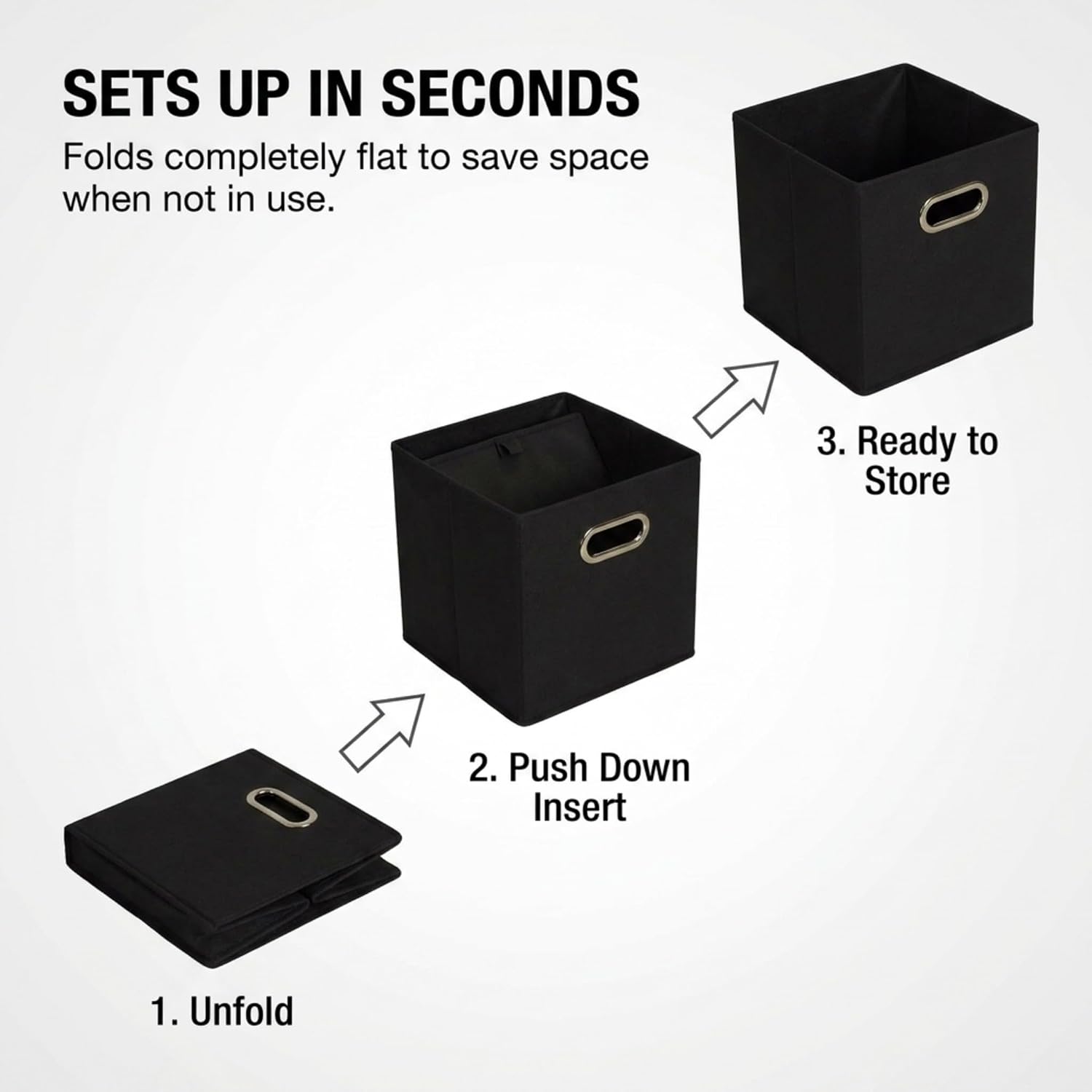 6 Pack Foldable Fabric Bins