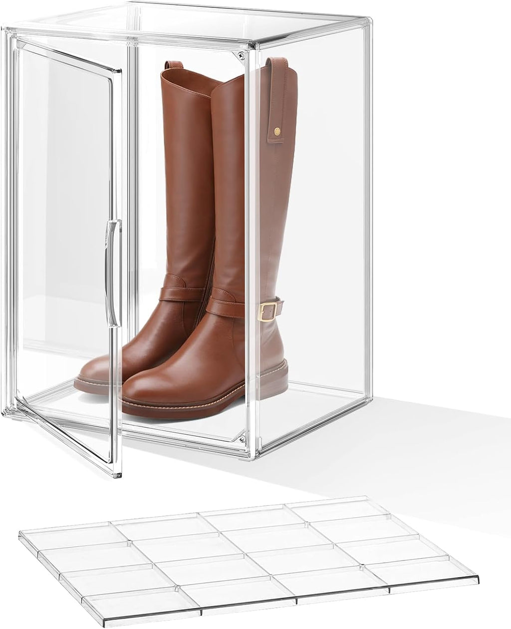 2-Tier Magnetic Door Acrylic Shoe Storage Box