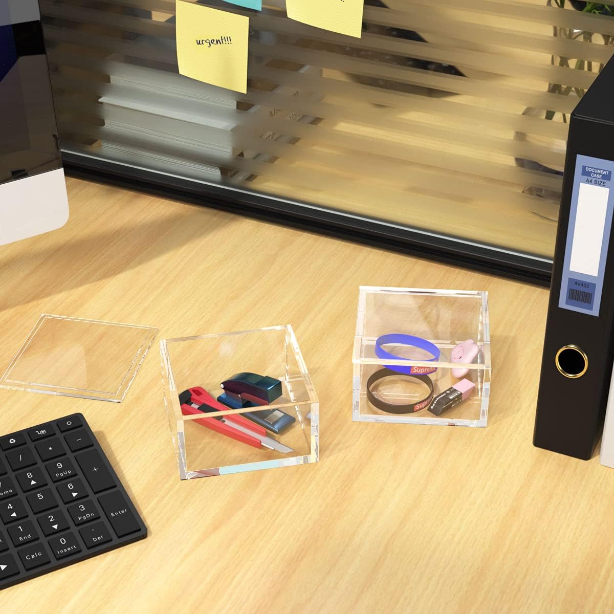 4 Inch Stackable Clear Acrylic Cube Storage Box