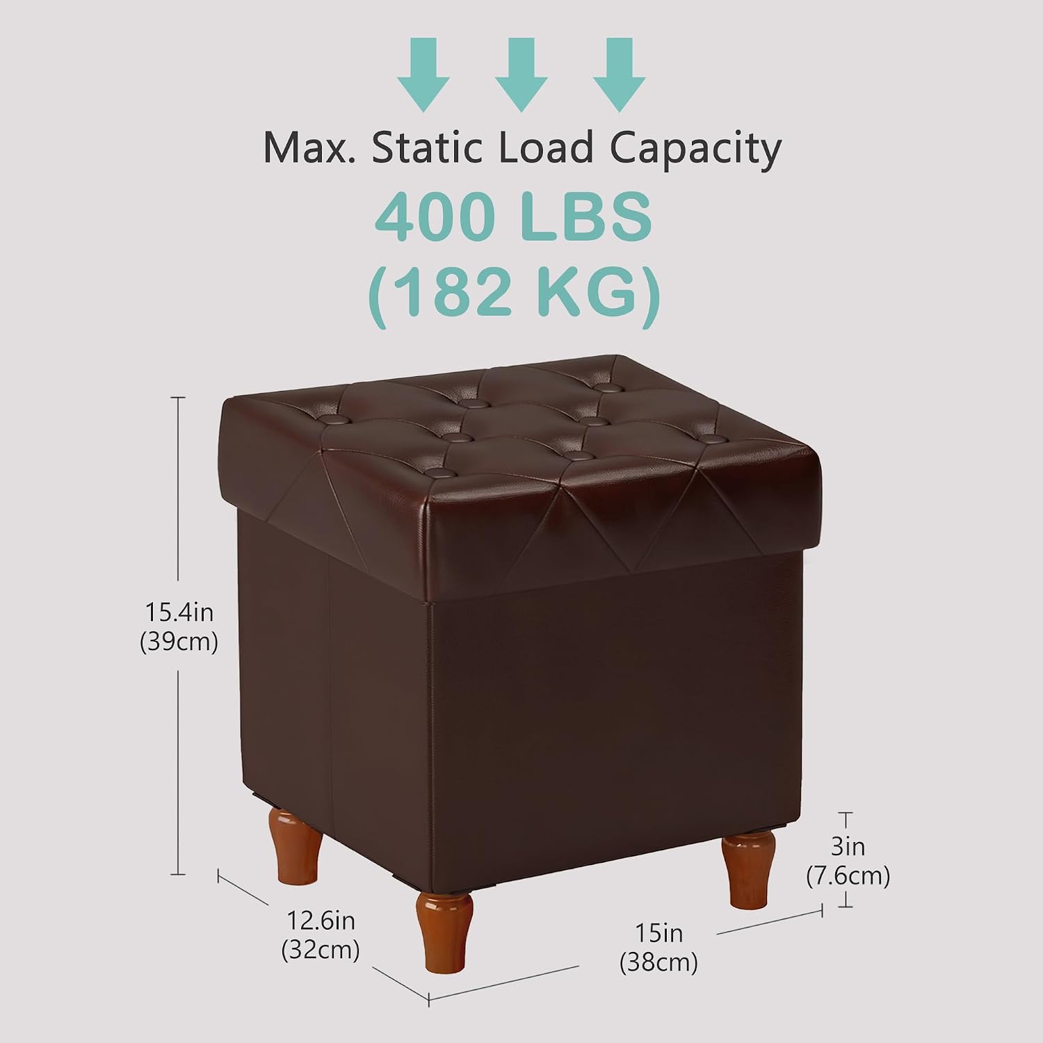 Folding Storage Ottoman Cube