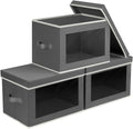 3 Pack Window Lidded Fabric Storage Bins