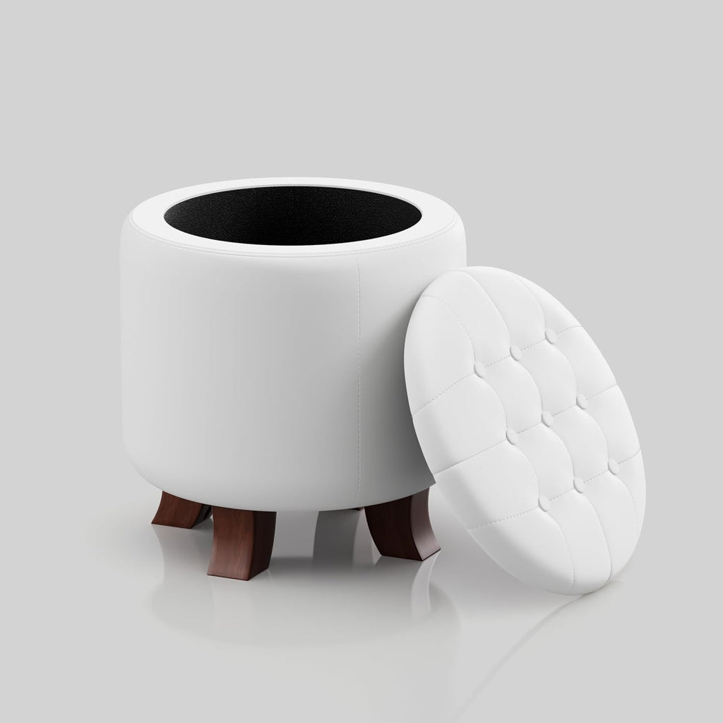 Magshion Legged PU Round Storage Ottoman