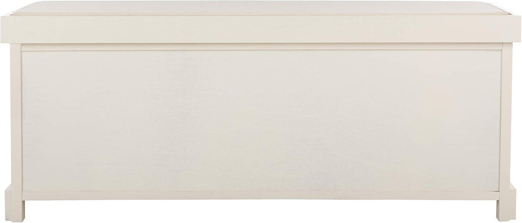 Vintage White Lonan Lift-Top Storage Bench