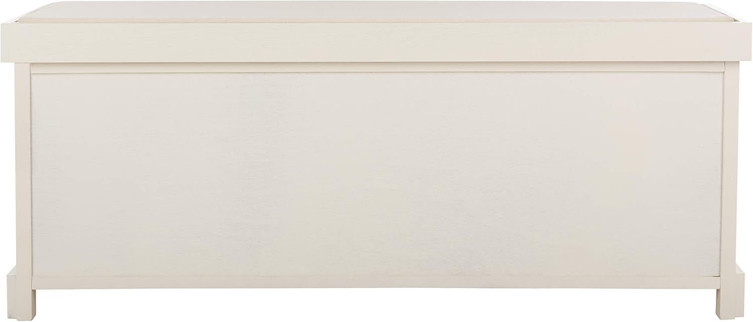 Vintage White Lonan Lift-Top Storage Bench