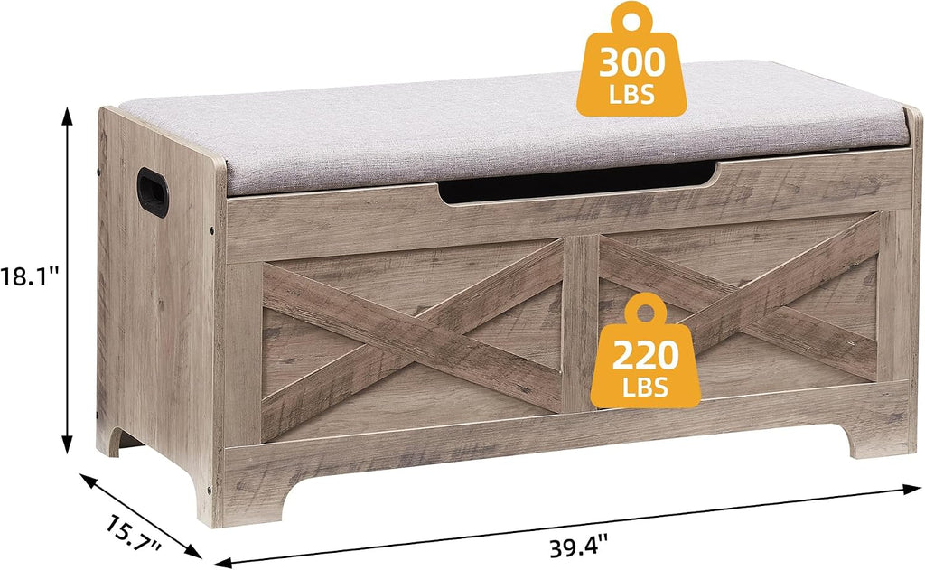 Barn Style Lift Top Storage Bench