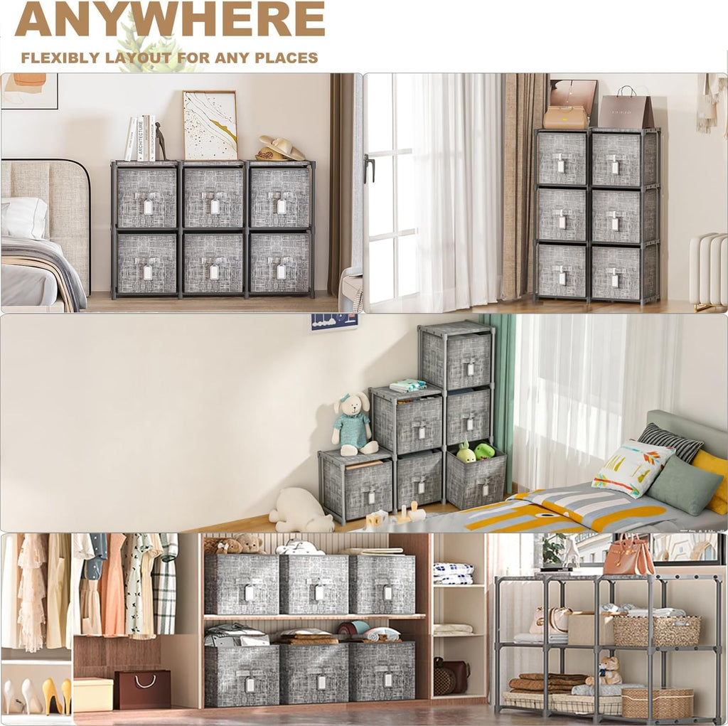 6 Bins Modular Cube Organizer