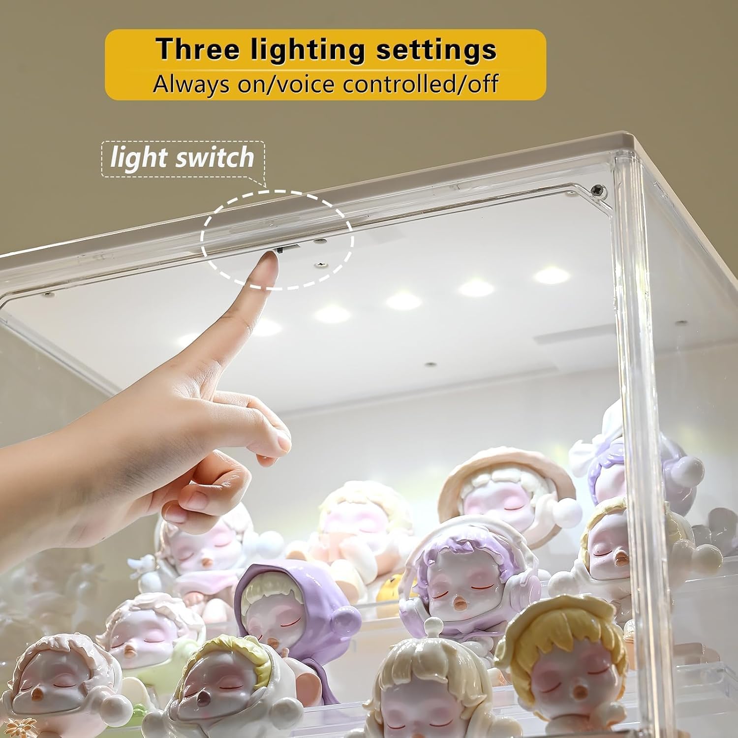 Lighted Acrylic Collectible Display Case 3 Pack