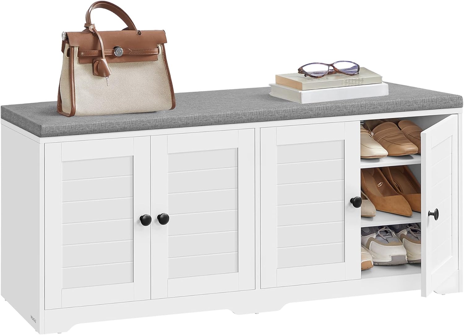 3-Tier Cushioned Shoe Storage Bench