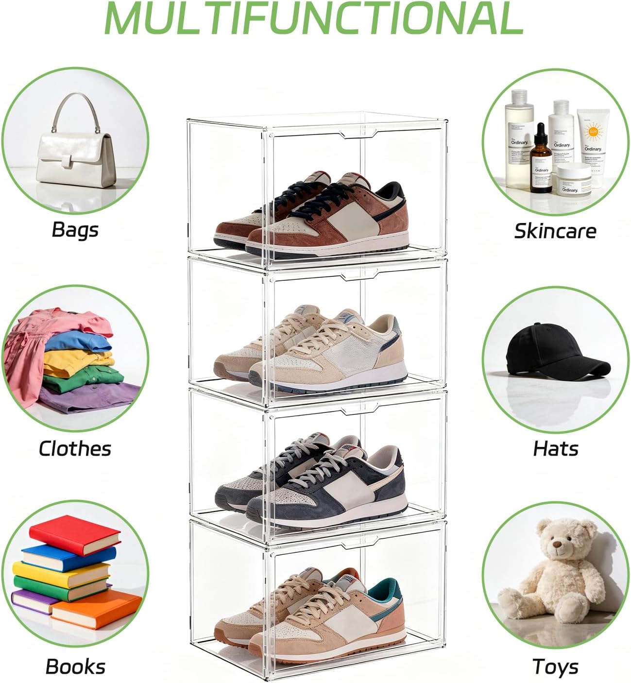 Magnetic Lid Acrylic Storage Bin