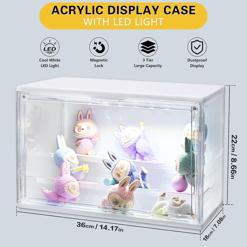 Lighted Acrylic Collectible Display Case 3 Pack