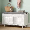 Bamboo Cushioned Storage Shoe Bench