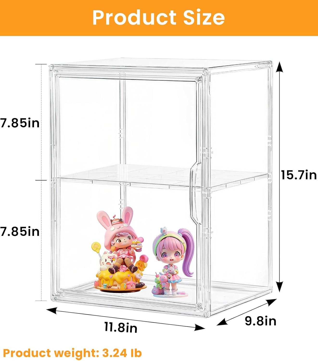 2-Tier Magnetic Door Acrylic Shoe Storage Box
