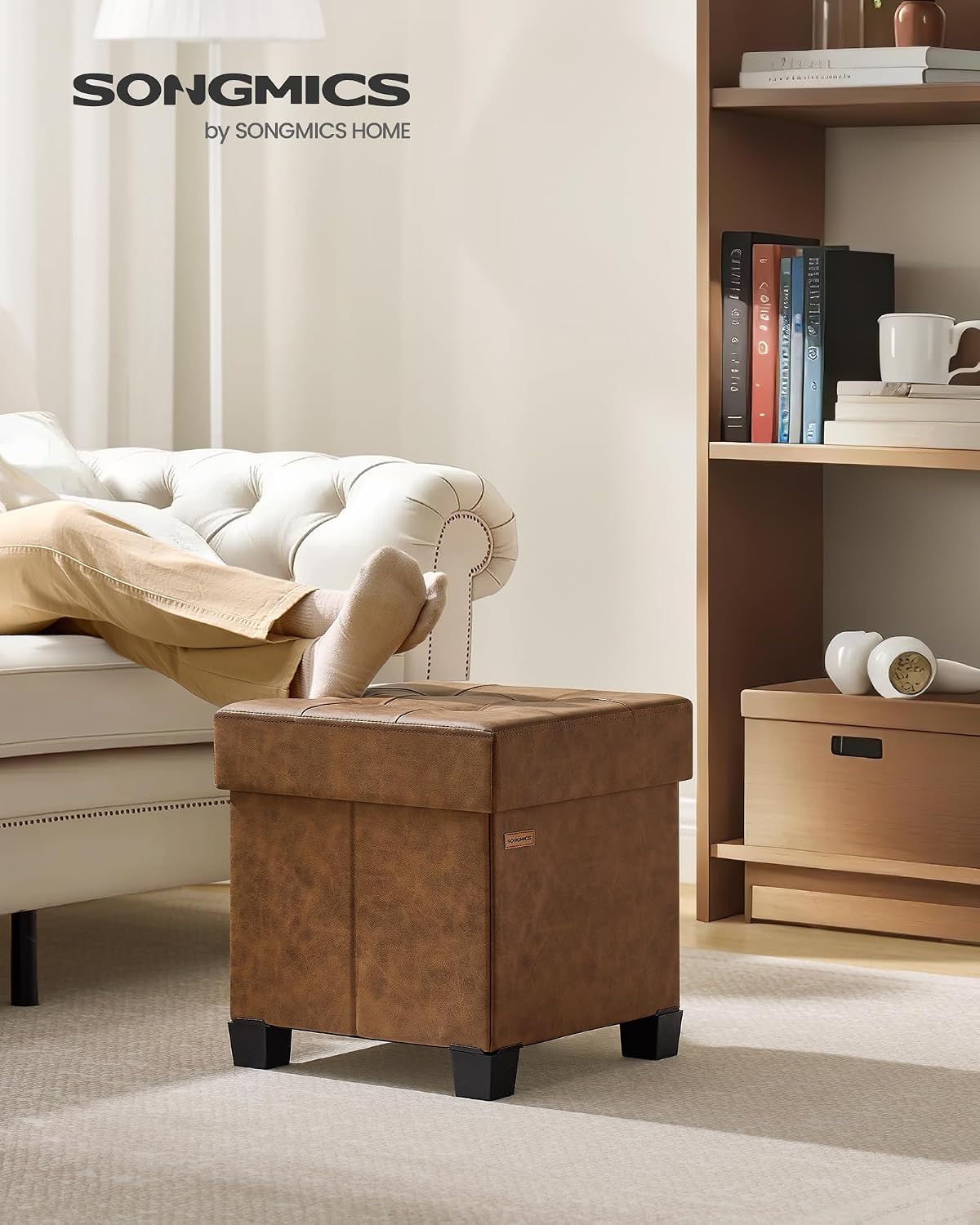 Legged Cube Storage Ottoman