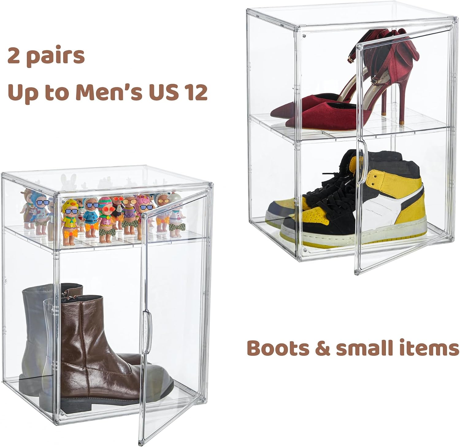 Magnetic Door Large Acrylic Shoe Storage Box