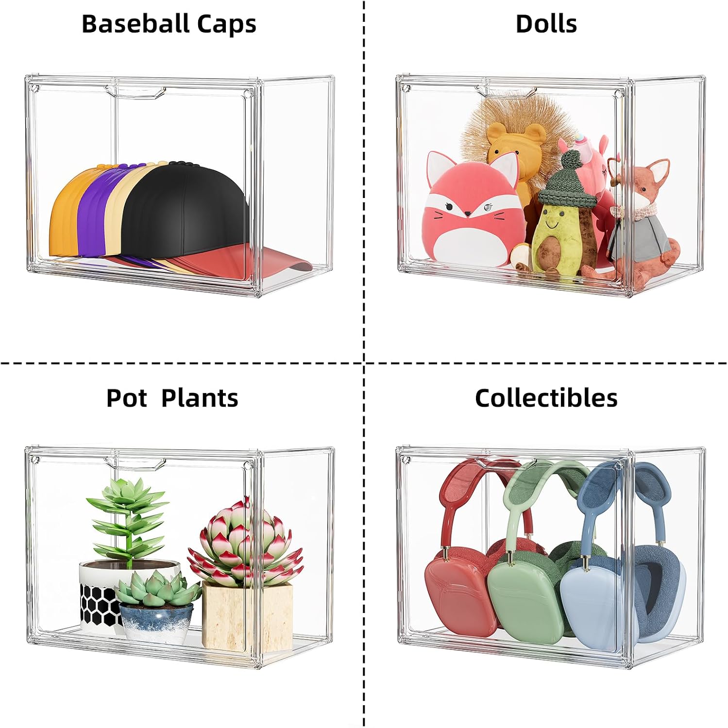 Magnetic Lid Stackable Acrylic Storage Box