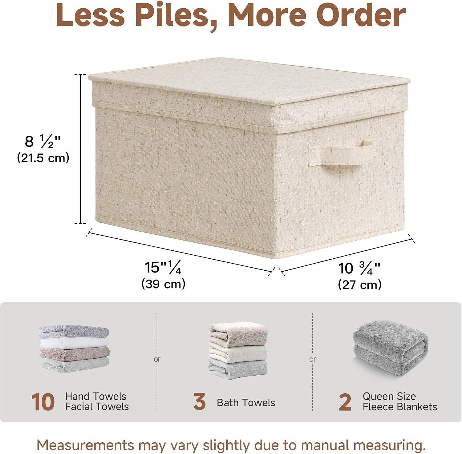StorageWorks Lidded Fabric Bins 3-Pack