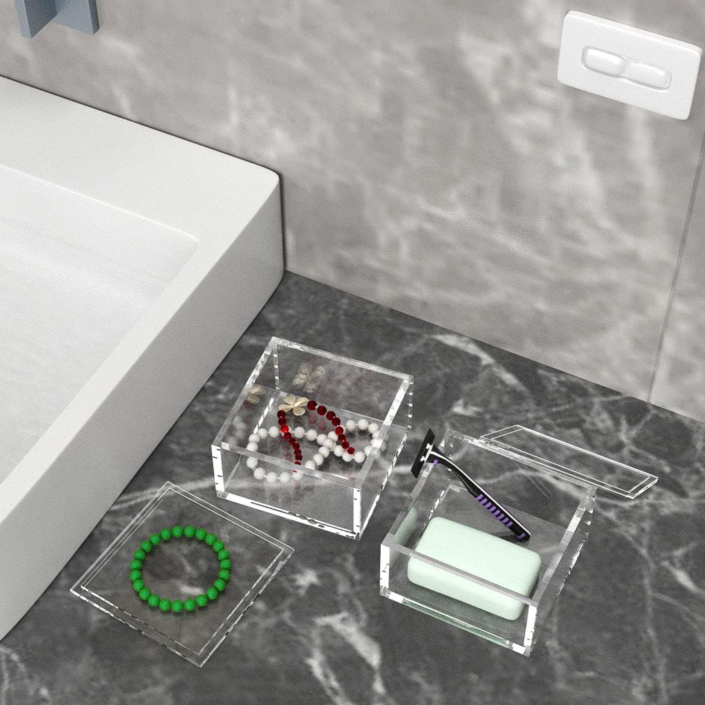 4 Inch Stackable Clear Acrylic Cube Storage Box