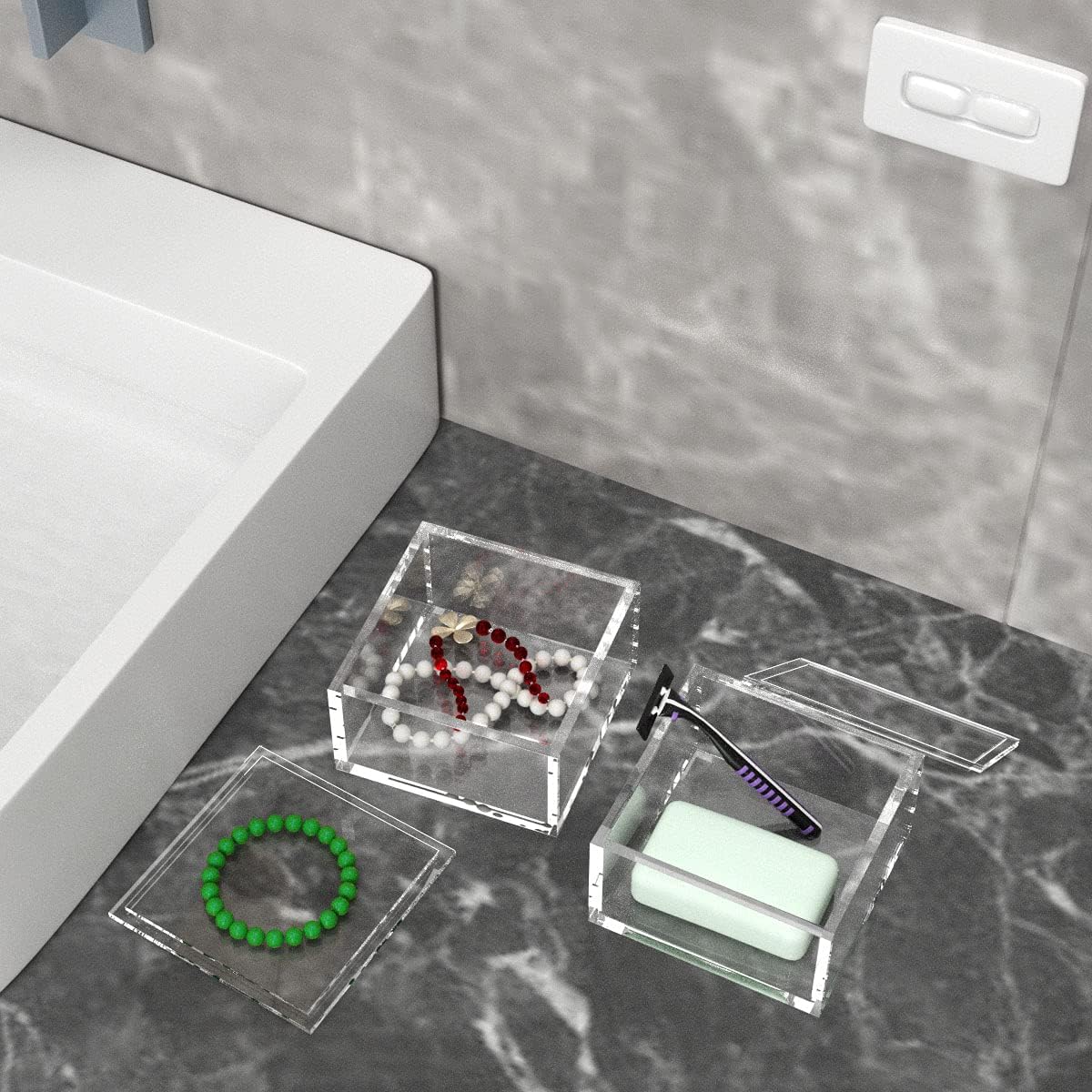 4 Inch Stackable Clear Acrylic Cube Storage Box