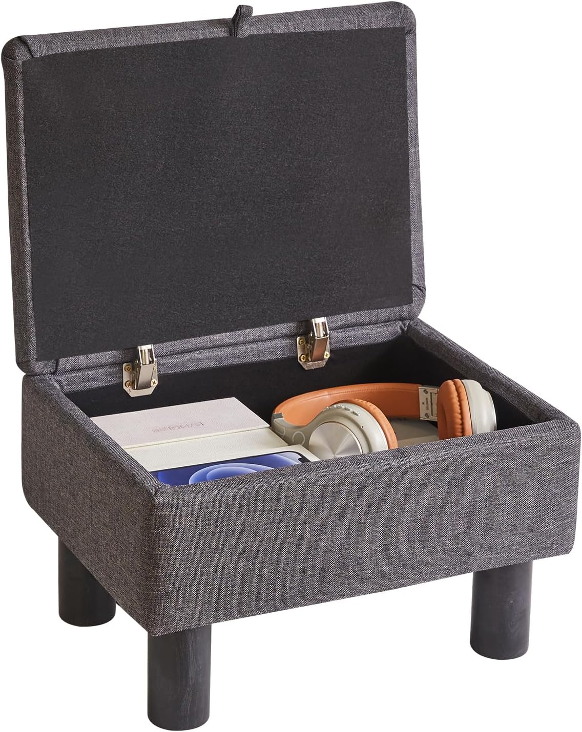 Aibiju Linen Legged Flip Top Ottoman
