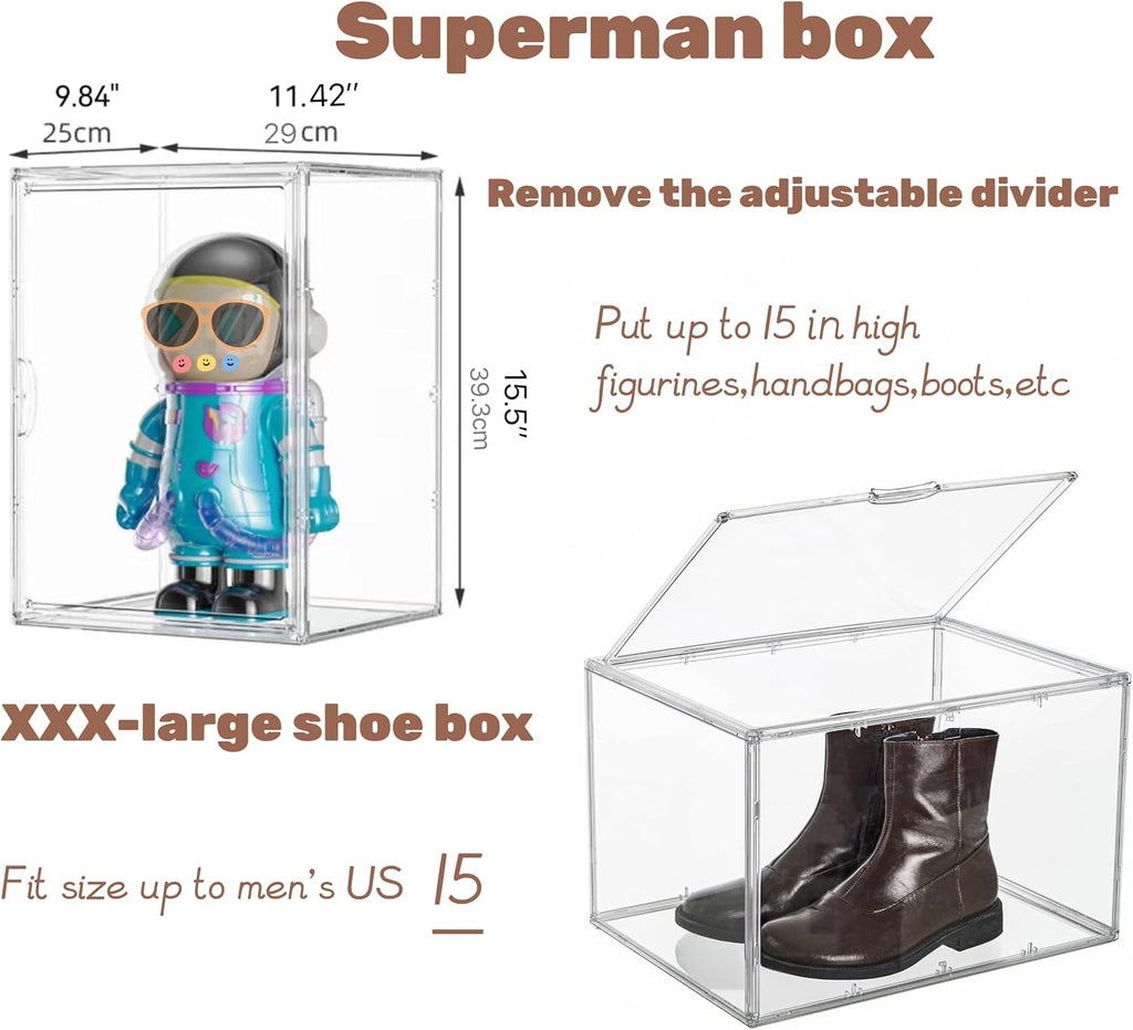 Magnetic Door Large Acrylic Shoe Storage Box