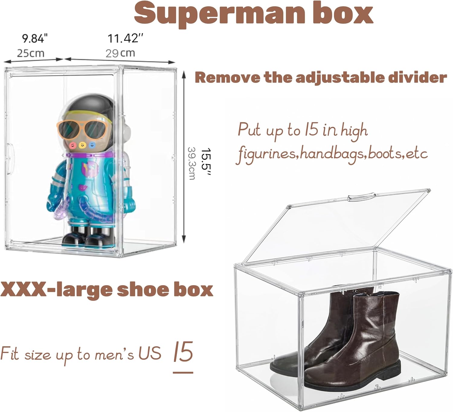 Magnetic Door Large Acrylic Shoe Storage Box
