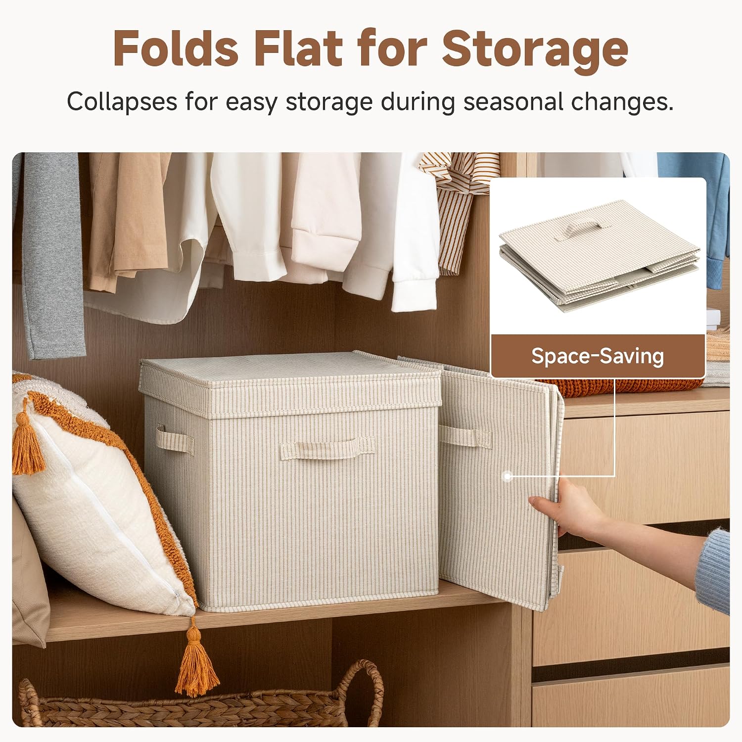 StorageWorks Lidded Fabric Bins 2-Pack