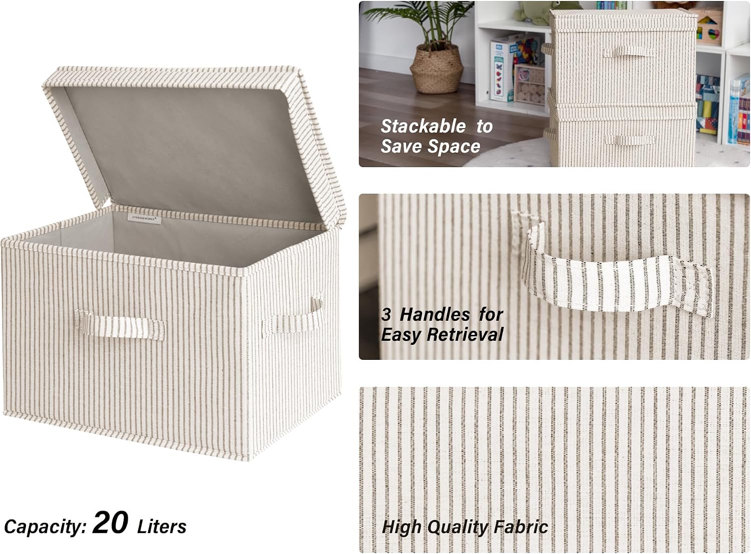 StorageWorks Fabric Lid Storage Bins 2-Pack