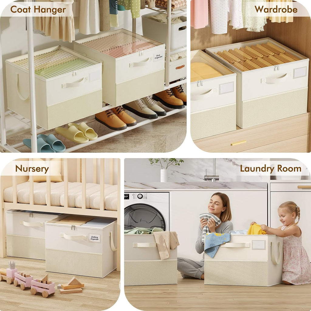 2 Pack Foldable Shoe Organizer Bins
