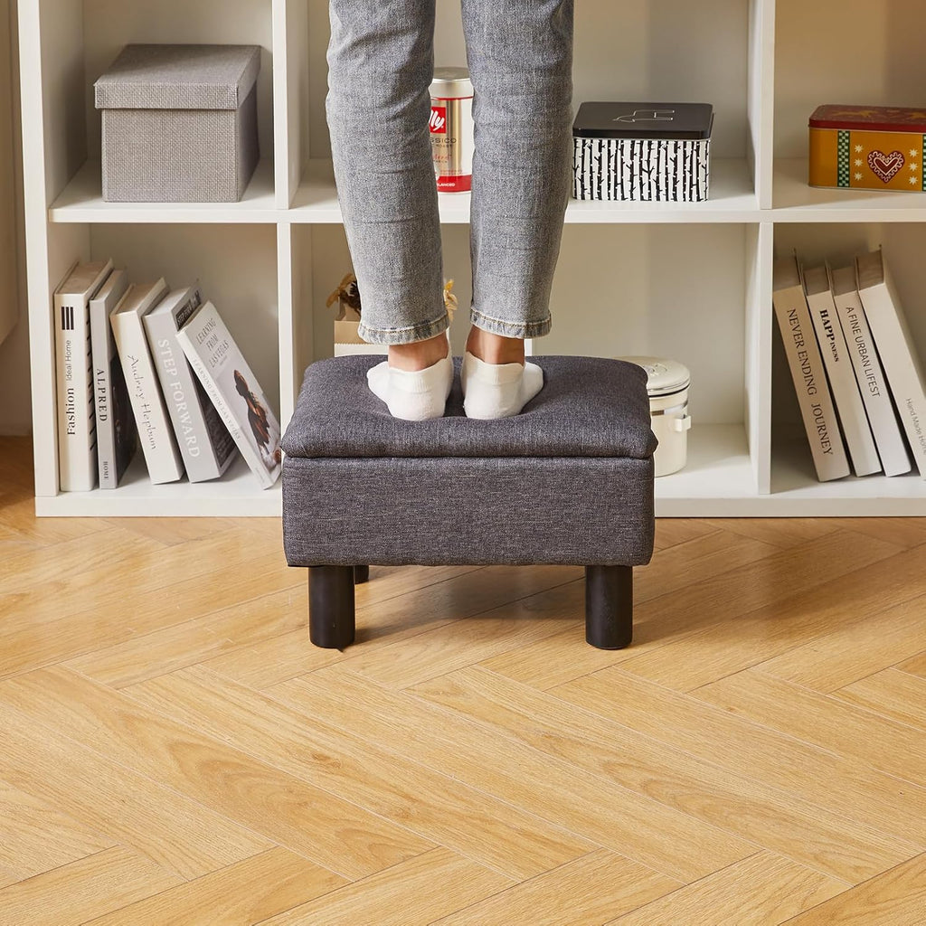 Aibiju Linen Legged Flip Top Ottoman