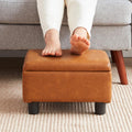 Faux Leather Small Under Desk Ottoman