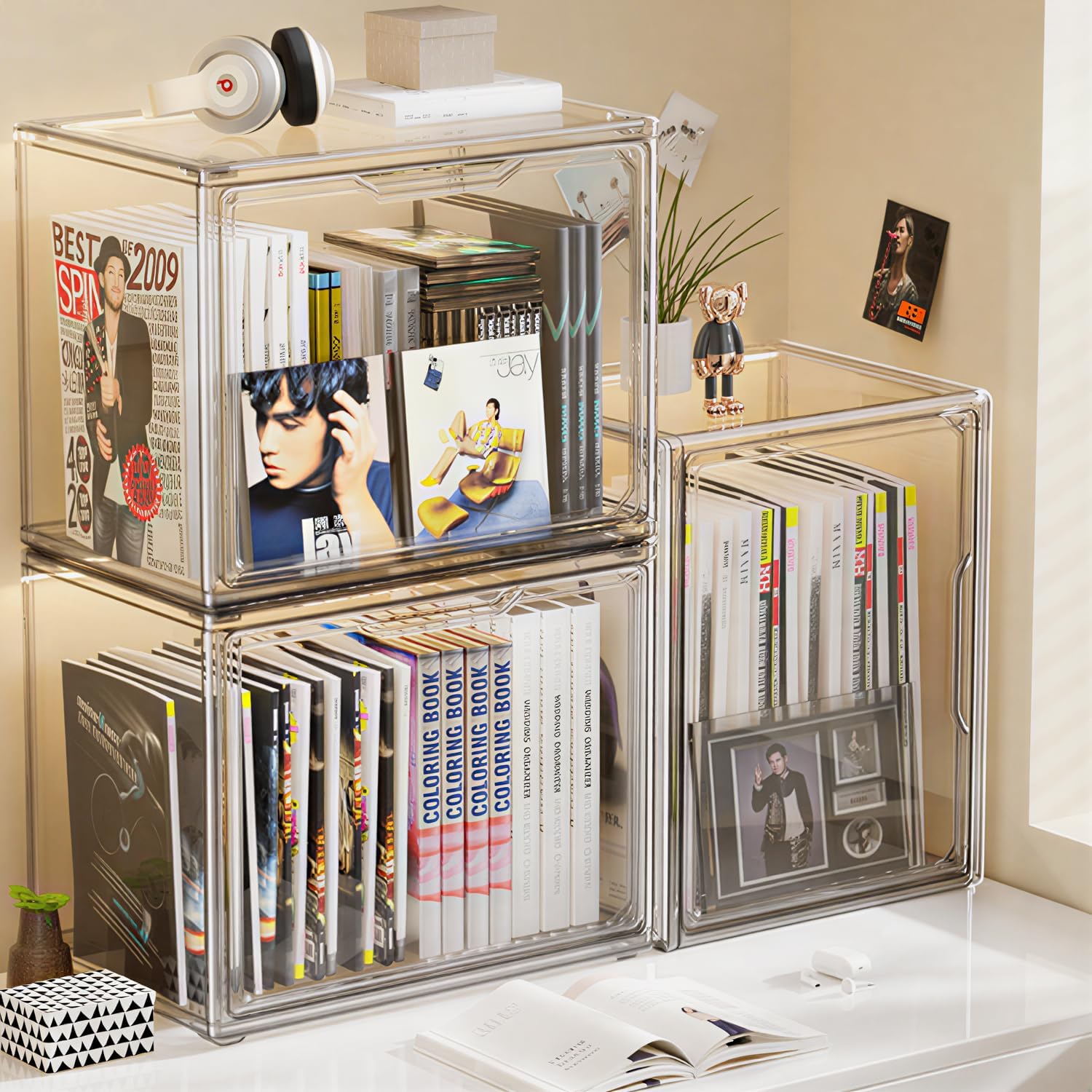 Magnetic Lid Acrylic Storage Bin