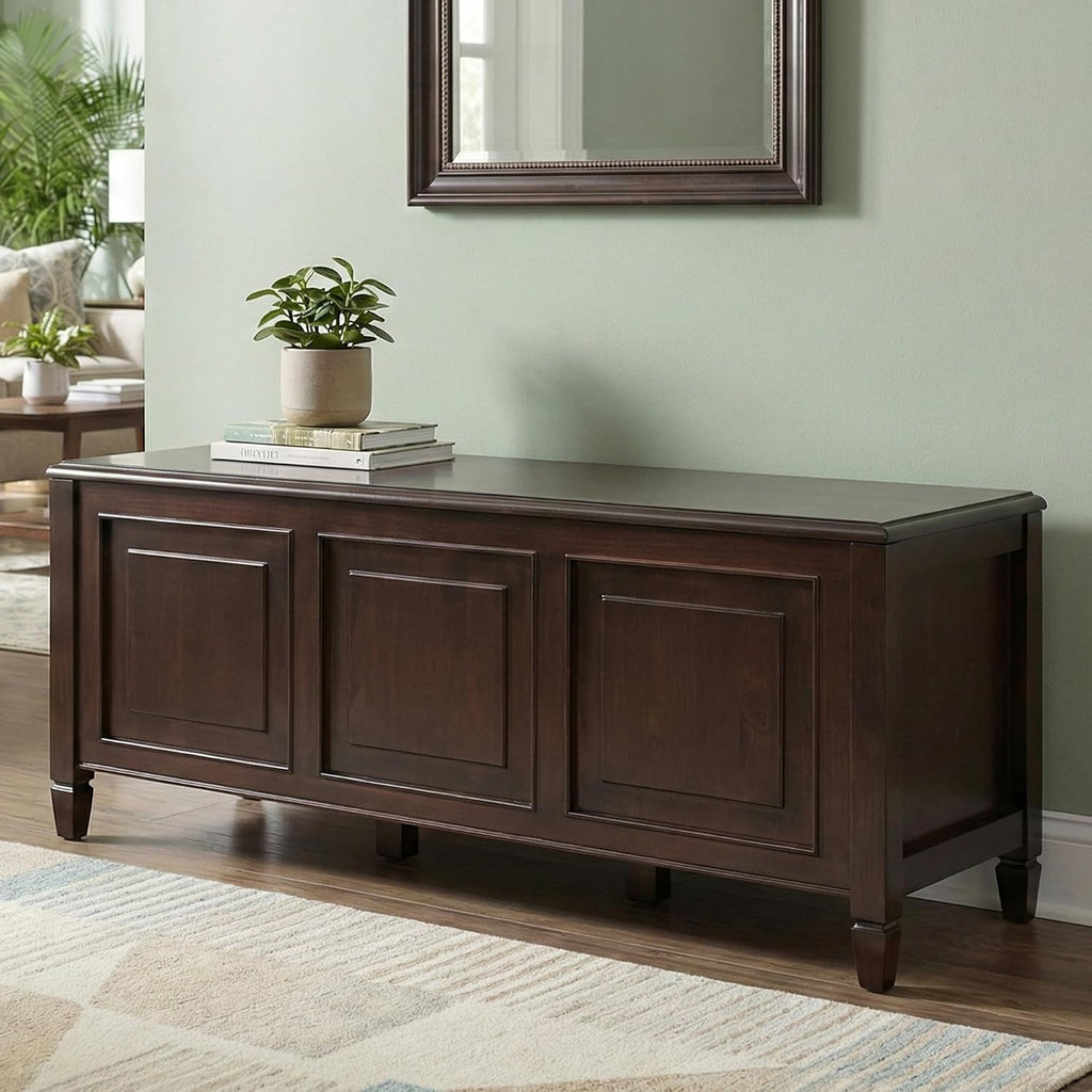 Solid Wood Storage Trunk Bench
