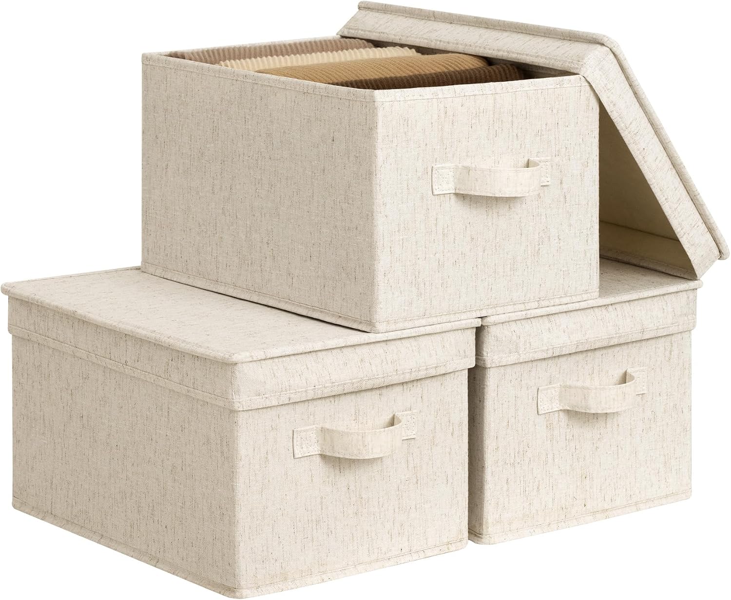 StorageWorks Lidded Fabric Bins 3-Pack