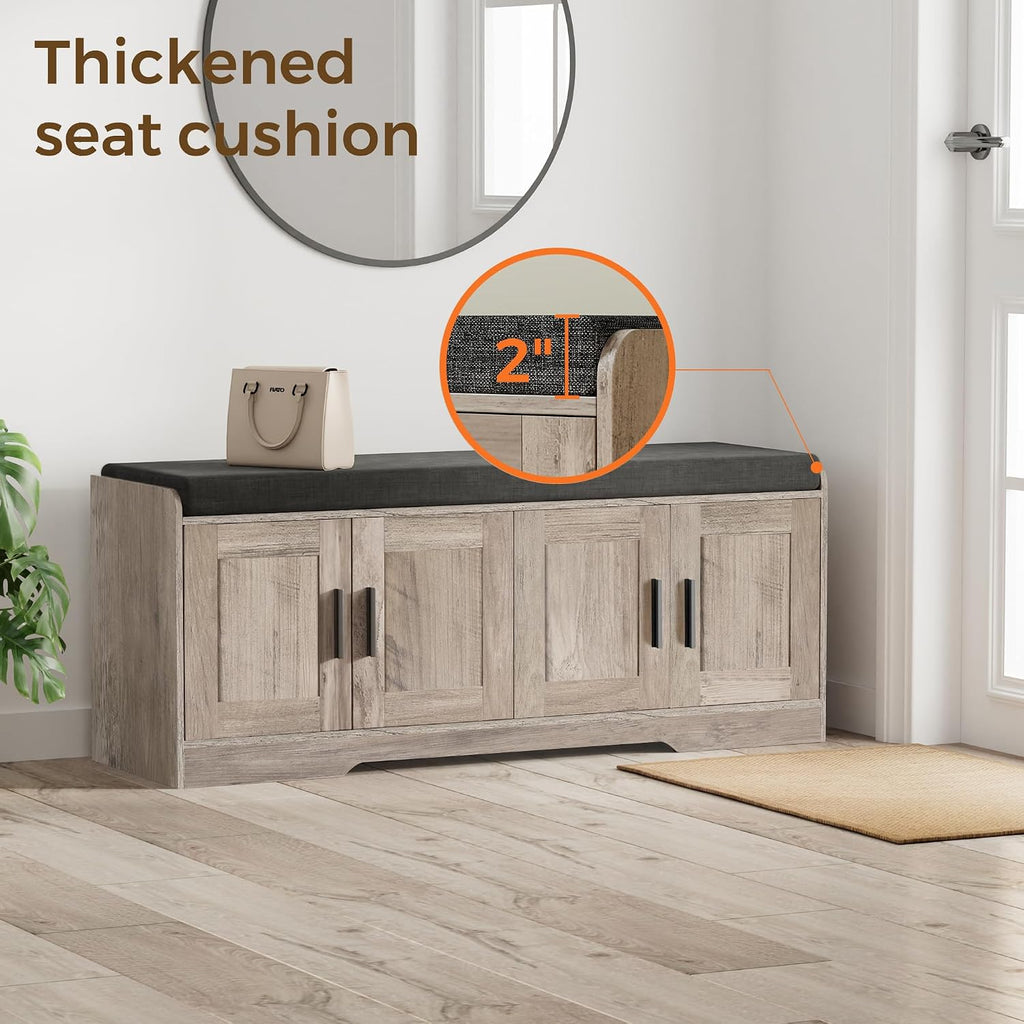 2-Tier Cushioned Shoe Storage Bench