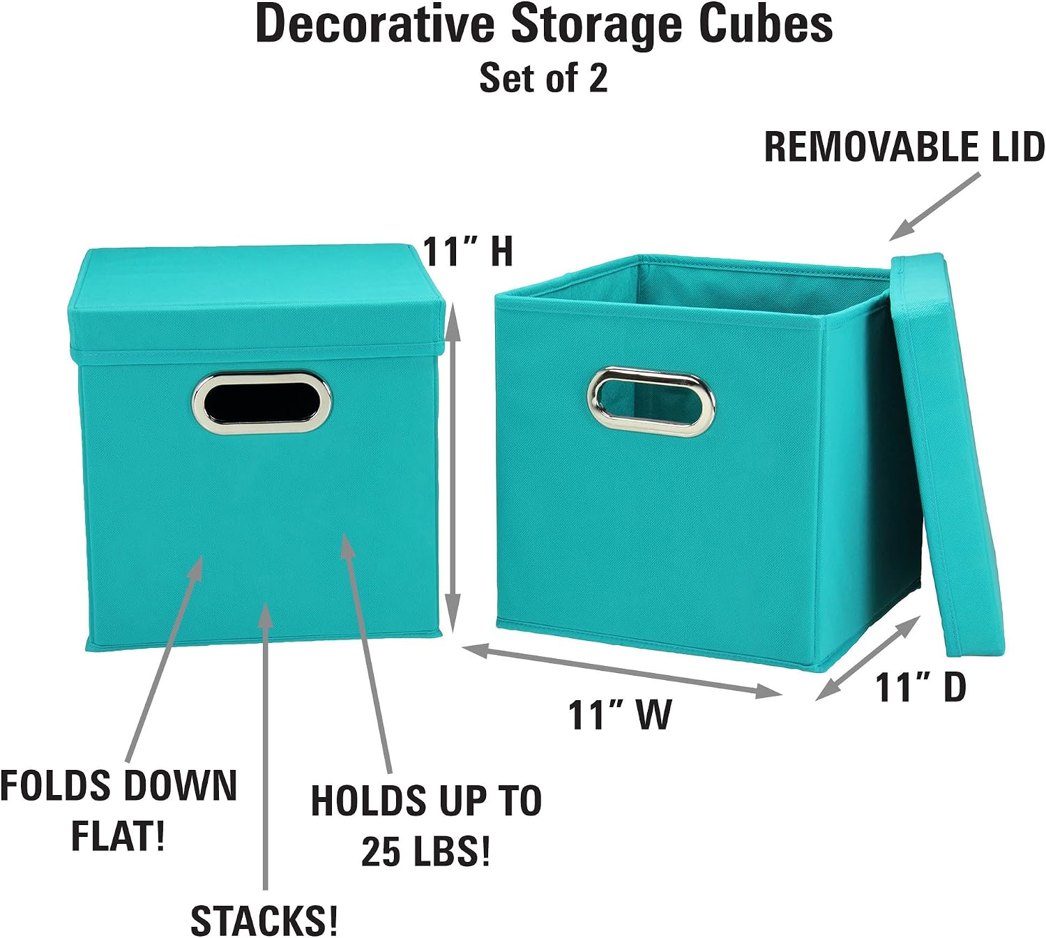 Essentials Lidded Storage Cubes 2-Pack