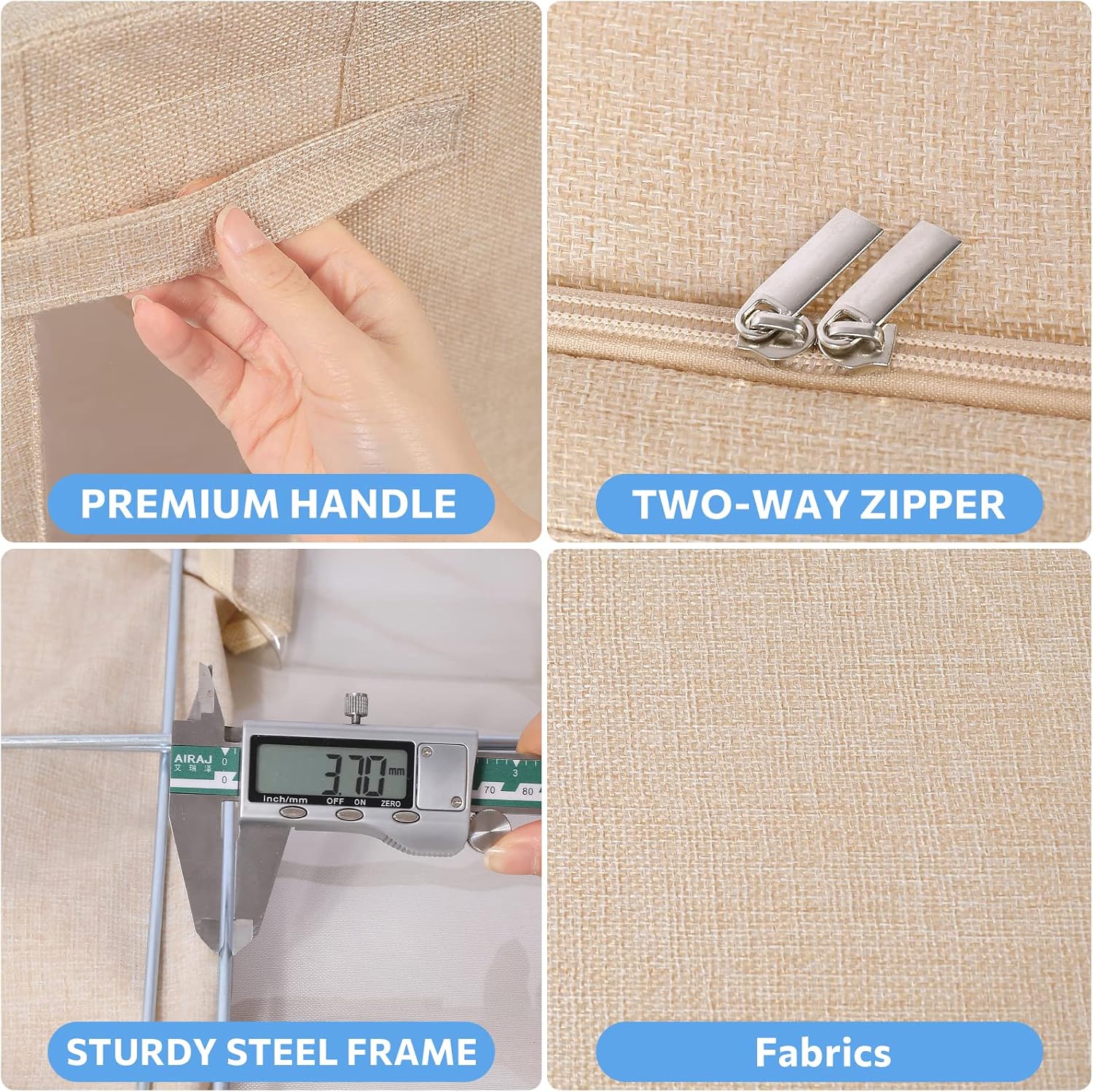 CYhom 3 Pack Window Linen Storage Bins