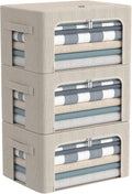 CYhom 3 Pack Window Linen Storage Bins