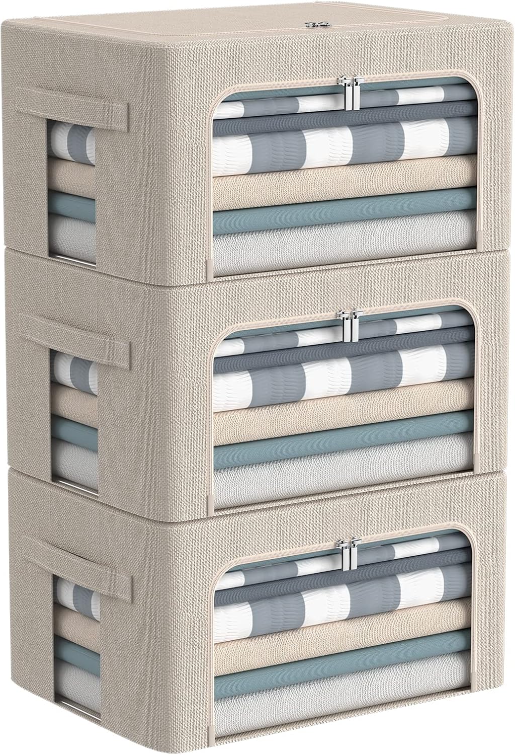 CYhom 3 Pack Window Linen Storage Bins
