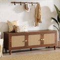 Tribesigns Rattan Door Lift Top Shoe Bench