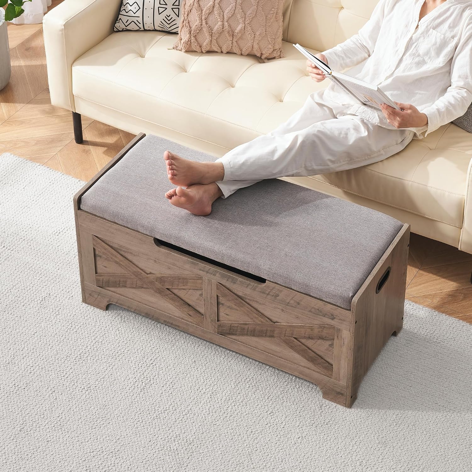 Barn Style Lift Top Storage Bench