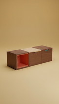 Walnut Hidden Storage Footstool